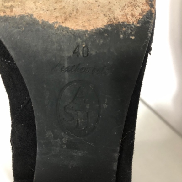 ASH black ankle boot stacked heel, pointed toe - Picture 12 of 13